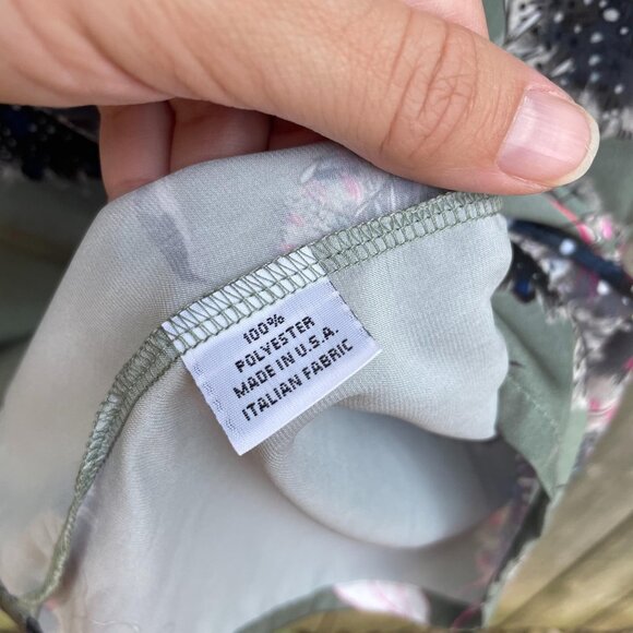 Bryn Walker Diego Tunic Size Medium Floral Print Bell Sleeve Green Sz M New - Picture 9 of 13